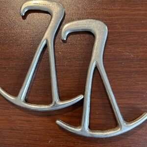 Vintage nickel plated, British army Lancers boot pulls commissioned in 1945